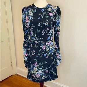 Zimmermann Moncur Drape Dress Midnight Floral Sz 2